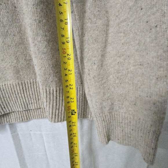 J CREW Men's Lambswool Blend Sweater Sz M Light Brown Shawl Collar Zip Neck - Picture 9 of 11